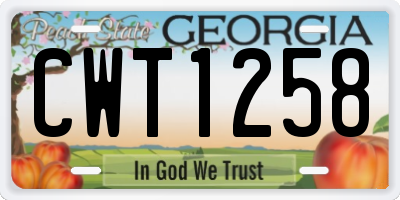 GA license plate CWT1258