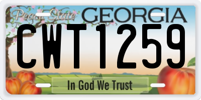 GA license plate CWT1259