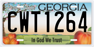 GA license plate CWT1264