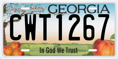 GA license plate CWT1267
