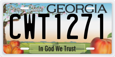 GA license plate CWT1271
