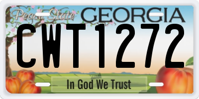GA license plate CWT1272