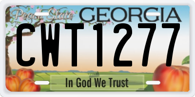GA license plate CWT1277