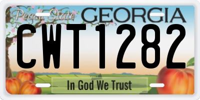 GA license plate CWT1282