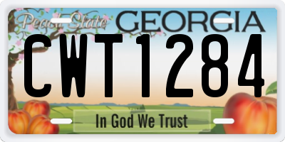 GA license plate CWT1284
