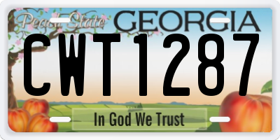 GA license plate CWT1287