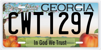GA license plate CWT1297