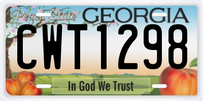 GA license plate CWT1298