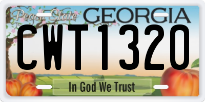 GA license plate CWT1320