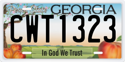 GA license plate CWT1323