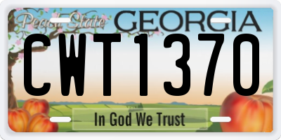 GA license plate CWT1370