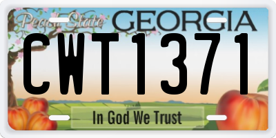 GA license plate CWT1371