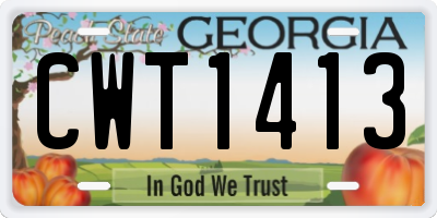 GA license plate CWT1413