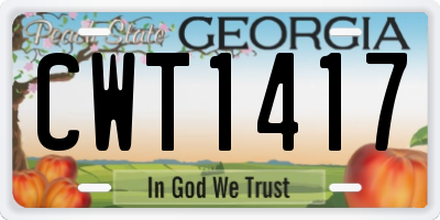 GA license plate CWT1417
