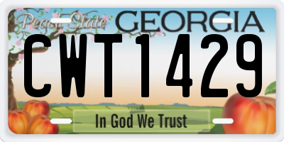 GA license plate CWT1429