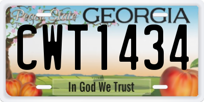 GA license plate CWT1434
