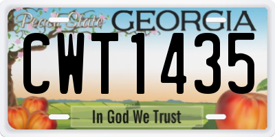 GA license plate CWT1435