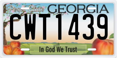 GA license plate CWT1439