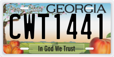 GA license plate CWT1441