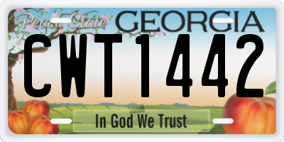 GA license plate CWT1442