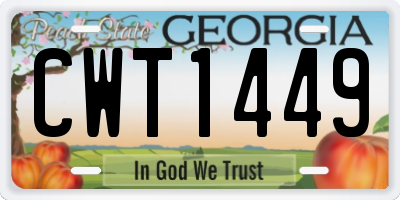 GA license plate CWT1449