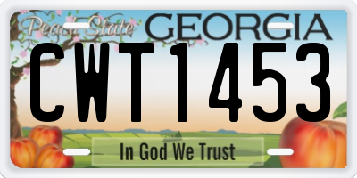 GA license plate CWT1453
