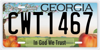 GA license plate CWT1467