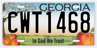 GA license plate CWT1468