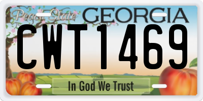 GA license plate CWT1469