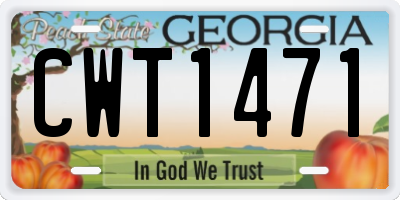 GA license plate CWT1471