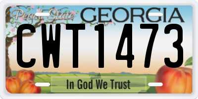 GA license plate CWT1473