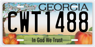GA license plate CWT1488