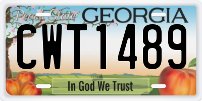 GA license plate CWT1489