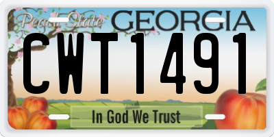 GA license plate CWT1491