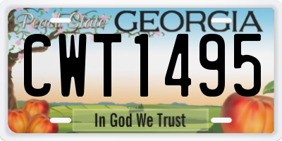 GA license plate CWT1495