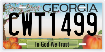 GA license plate CWT1499