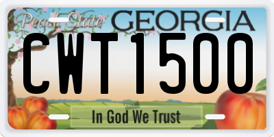GA license plate CWT1500