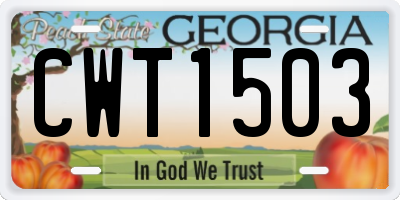 GA license plate CWT1503