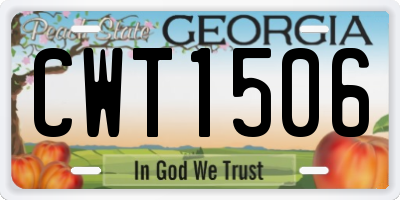 GA license plate CWT1506