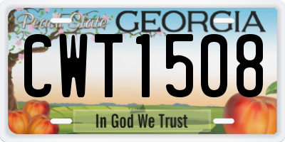 GA license plate CWT1508