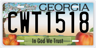 GA license plate CWT1518