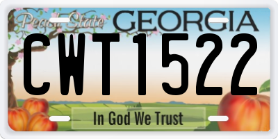 GA license plate CWT1522