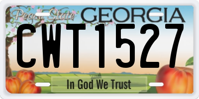 GA license plate CWT1527