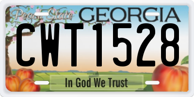 GA license plate CWT1528