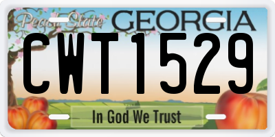 GA license plate CWT1529