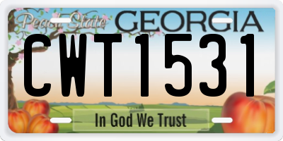 GA license plate CWT1531