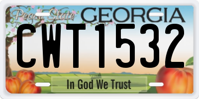 GA license plate CWT1532