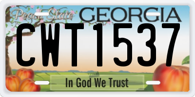 GA license plate CWT1537
