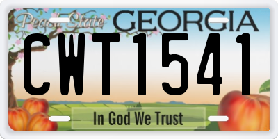 GA license plate CWT1541