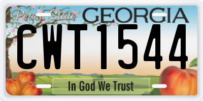GA license plate CWT1544